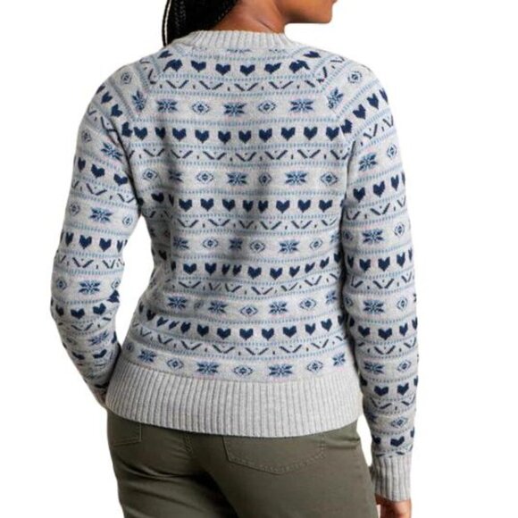 Toad & Co Women's Cazadero Crew Sweater Heather Gray Heart - Picture 2 of 14